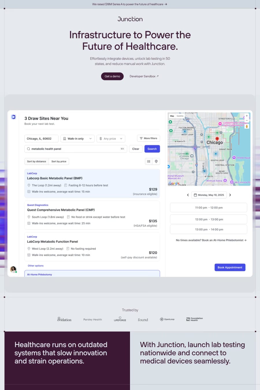 Junction — landing website screenshot