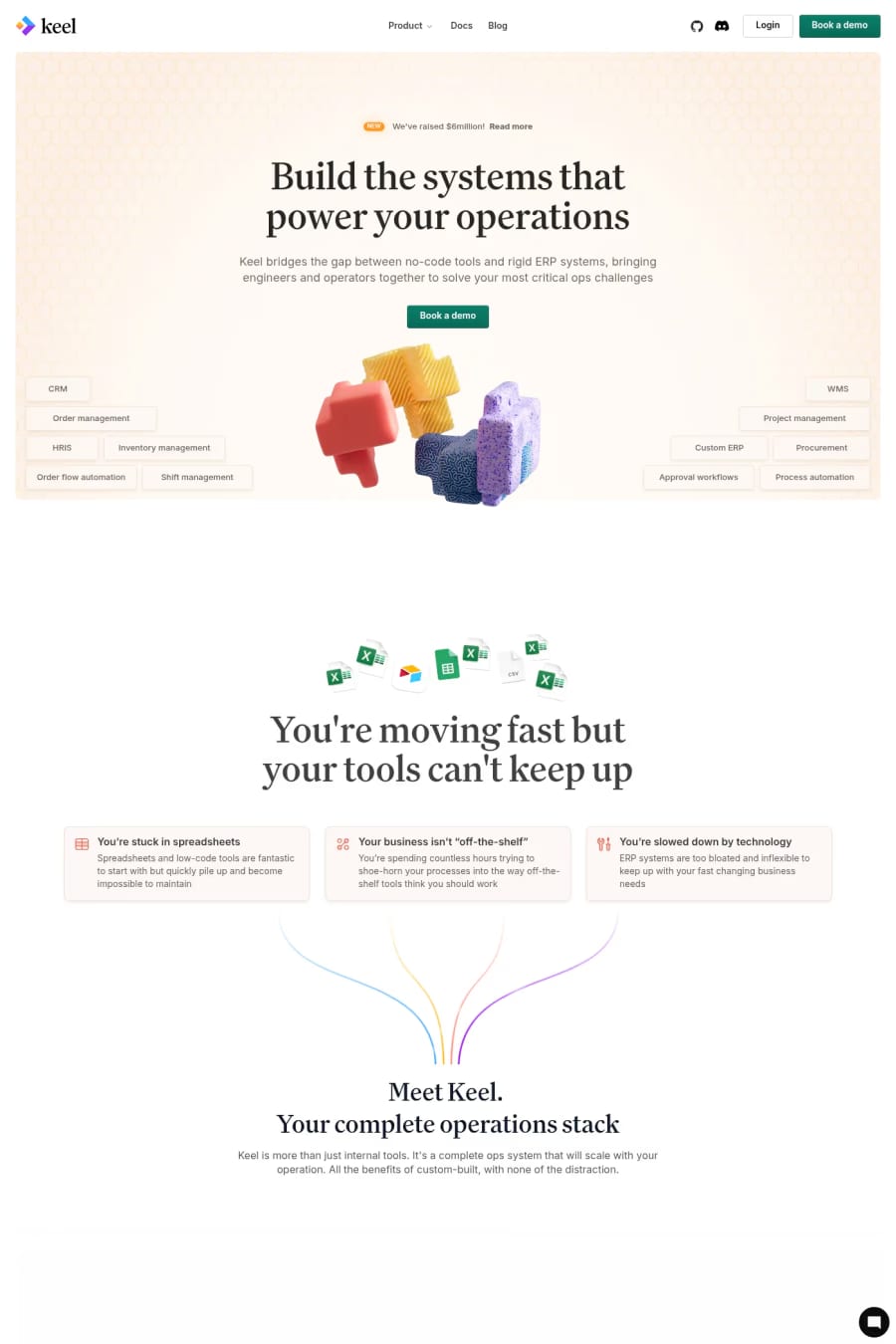 Keel — landing website screenshot