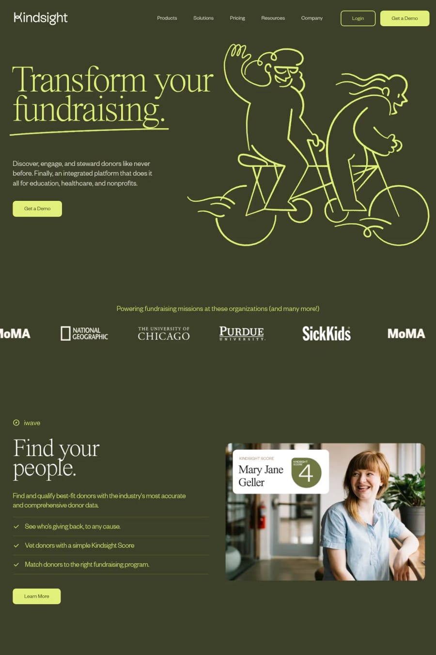Kindsight — landing website screenshot