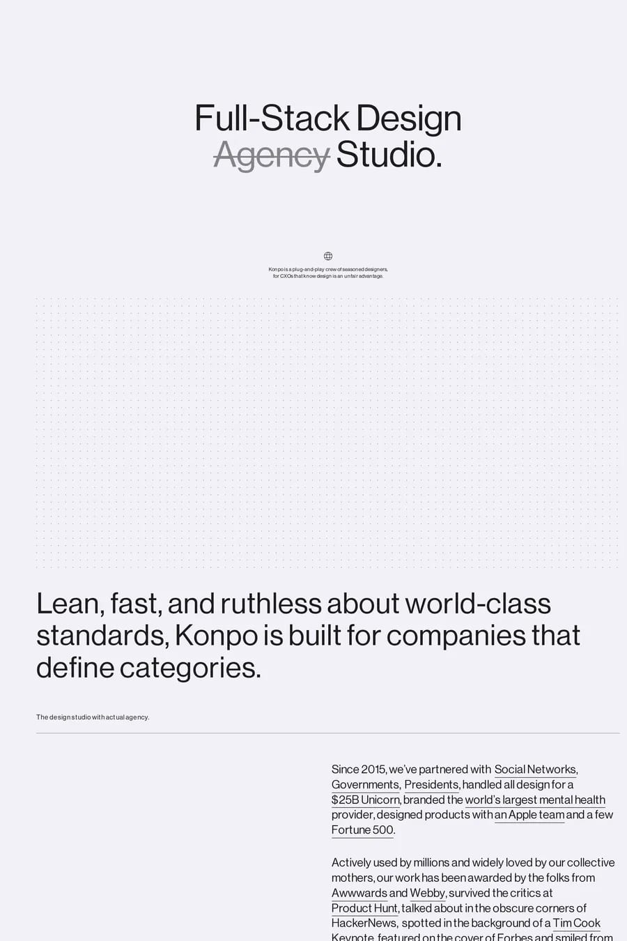 Konpo — agency website screenshot