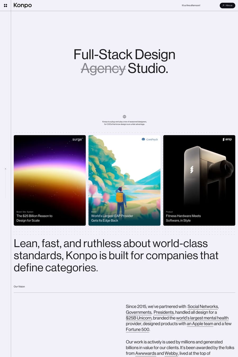 Konpo — agency website screenshot