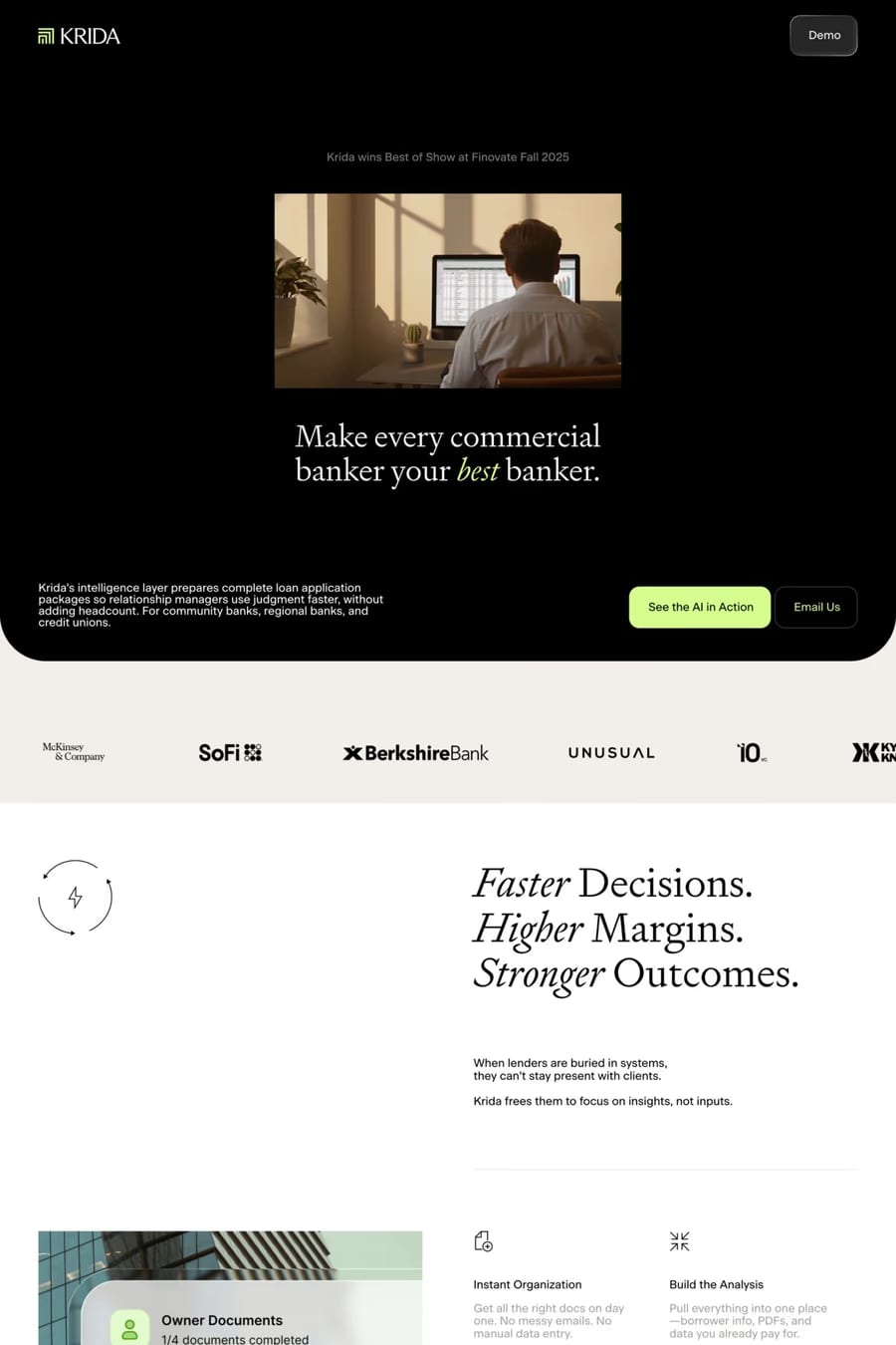 Krida — landing website screenshot