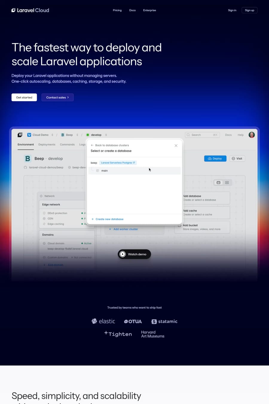 Laravel Cloud — landing website screenshot