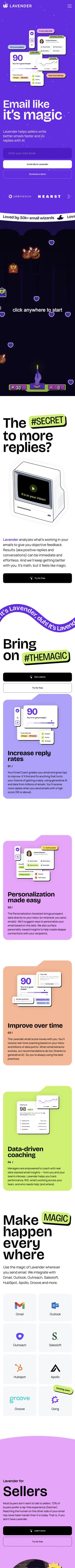 Lavender mobile screenshot
