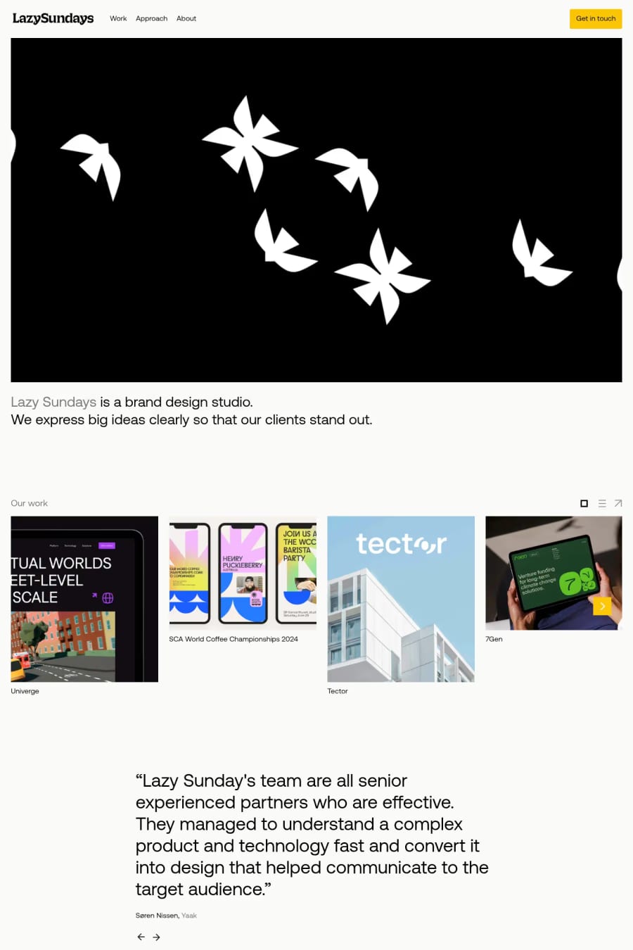 Lazy Sundays — agency website screenshot