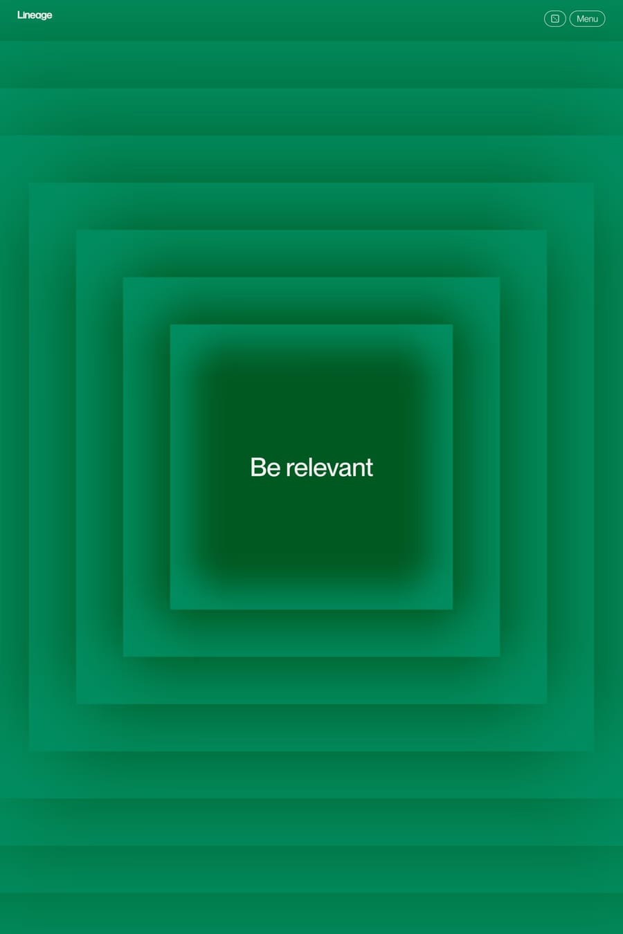 Lineage — screenshot of a bright, colourful marketing agency site in black and dark green
