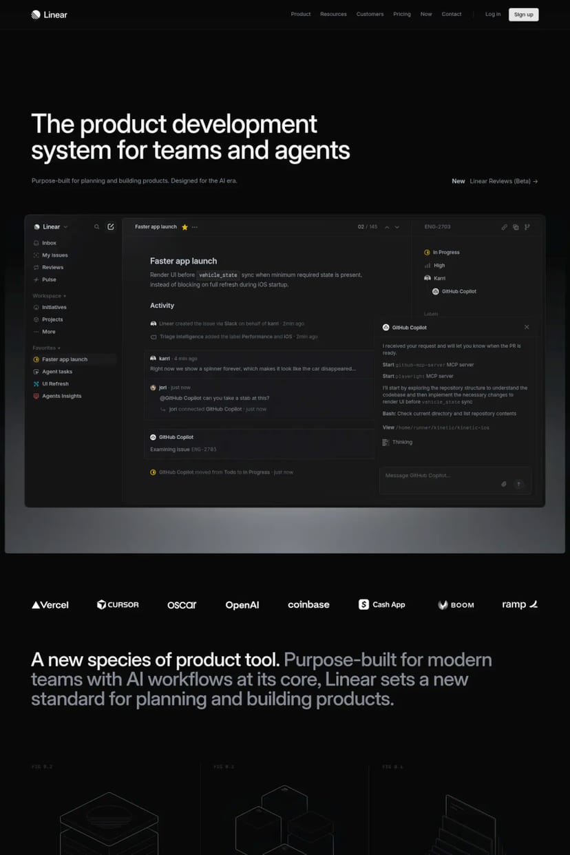 Linear — screenshot of a landing page
