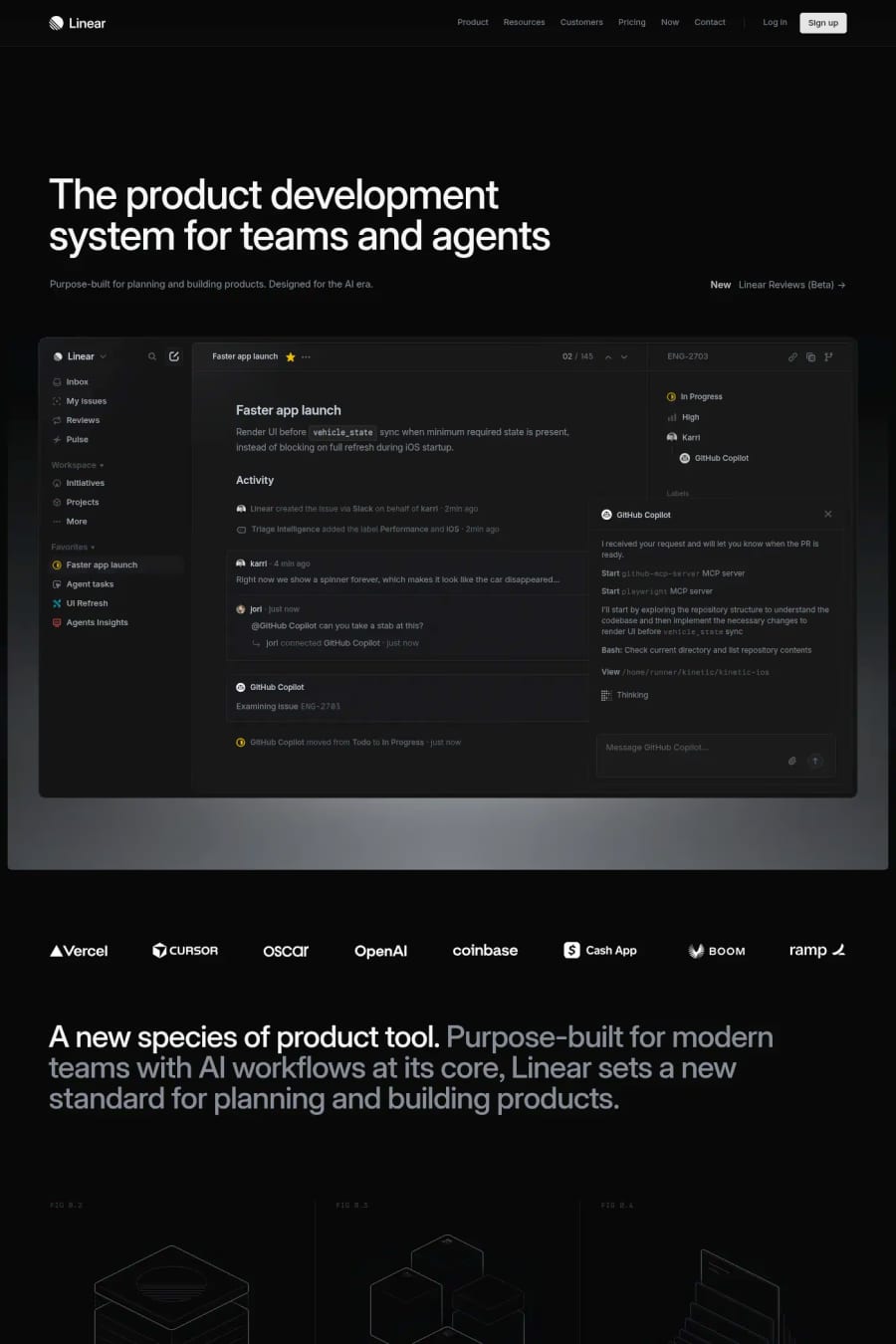 Linear — landing website screenshot