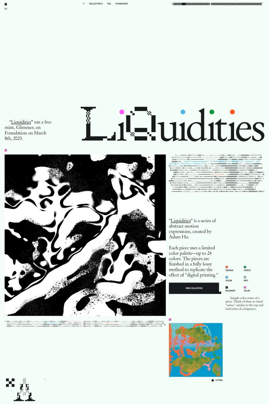 Liquidities — portfolio website screenshot