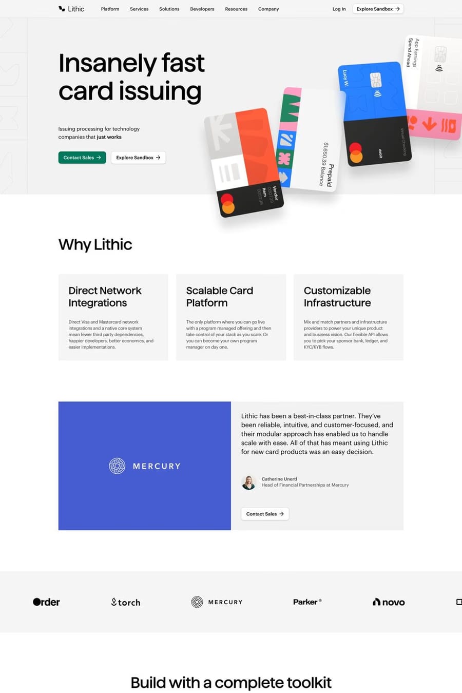 Lithic — landing website screenshot