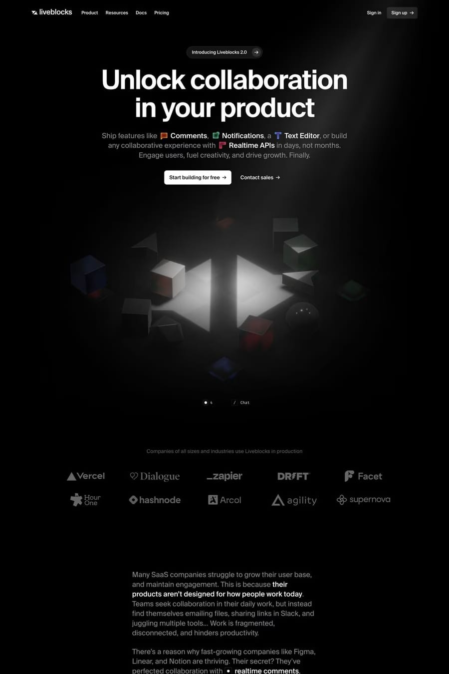 Liveblocks — landing website screenshot