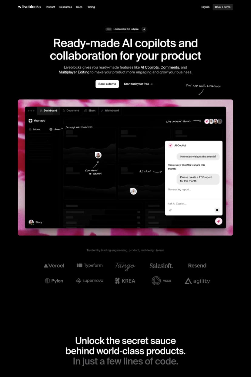 Liveblocks — screenshot of a landing page
