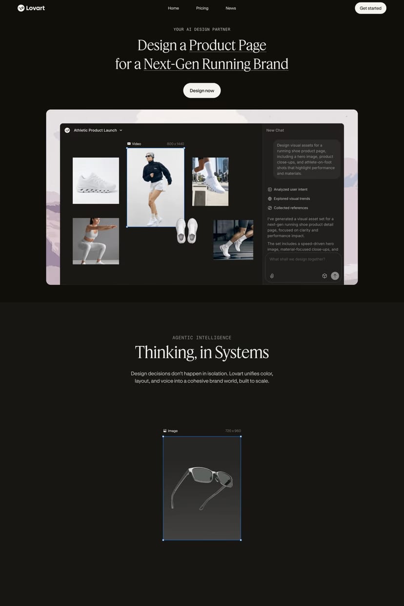 Lovart — screenshot of a landing page