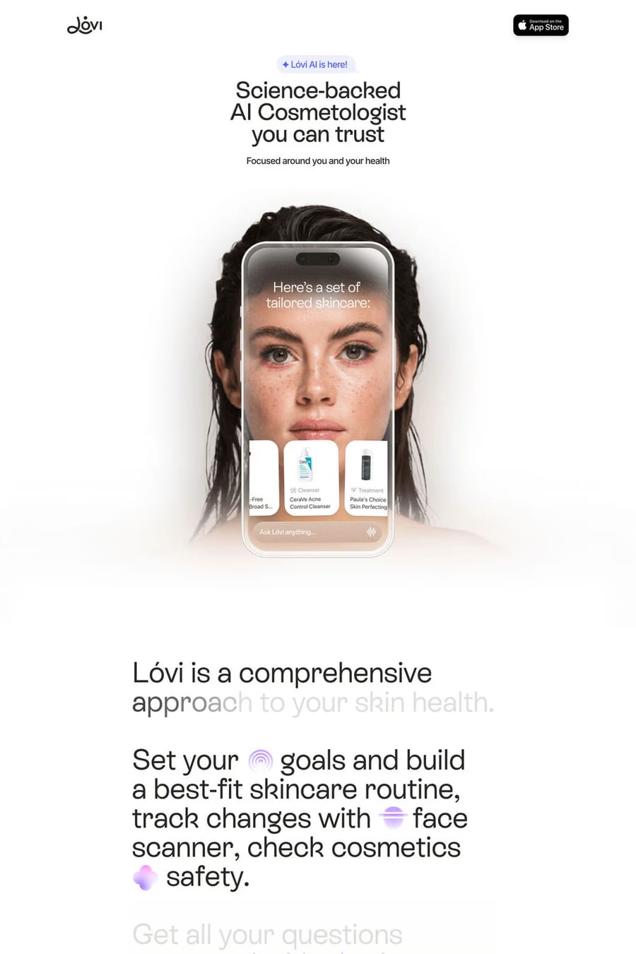 Lovi — landing website screenshot