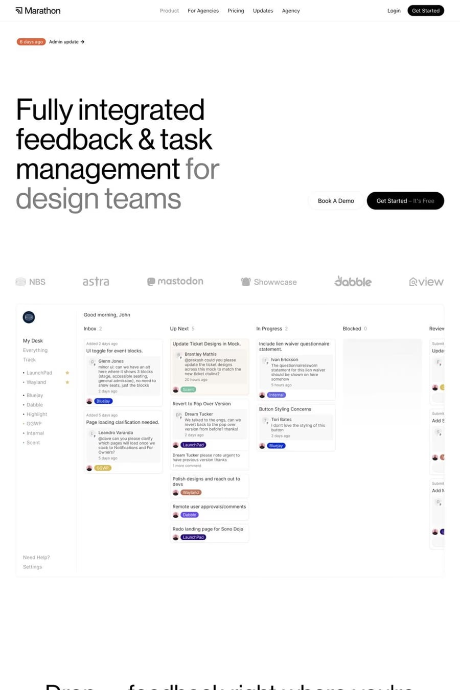 Marathon — landing website screenshot