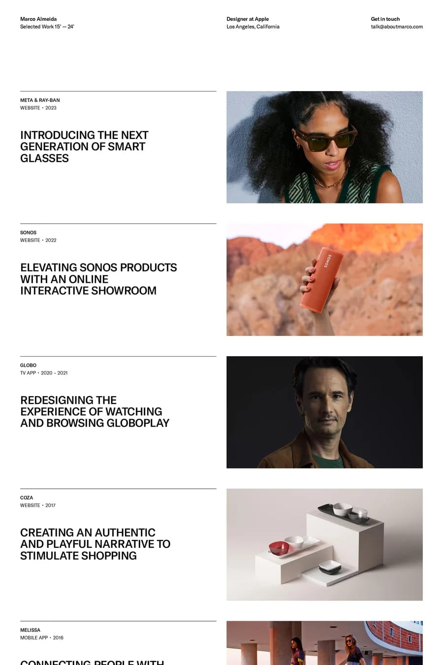 Marco Almeida — portfolio website screenshot