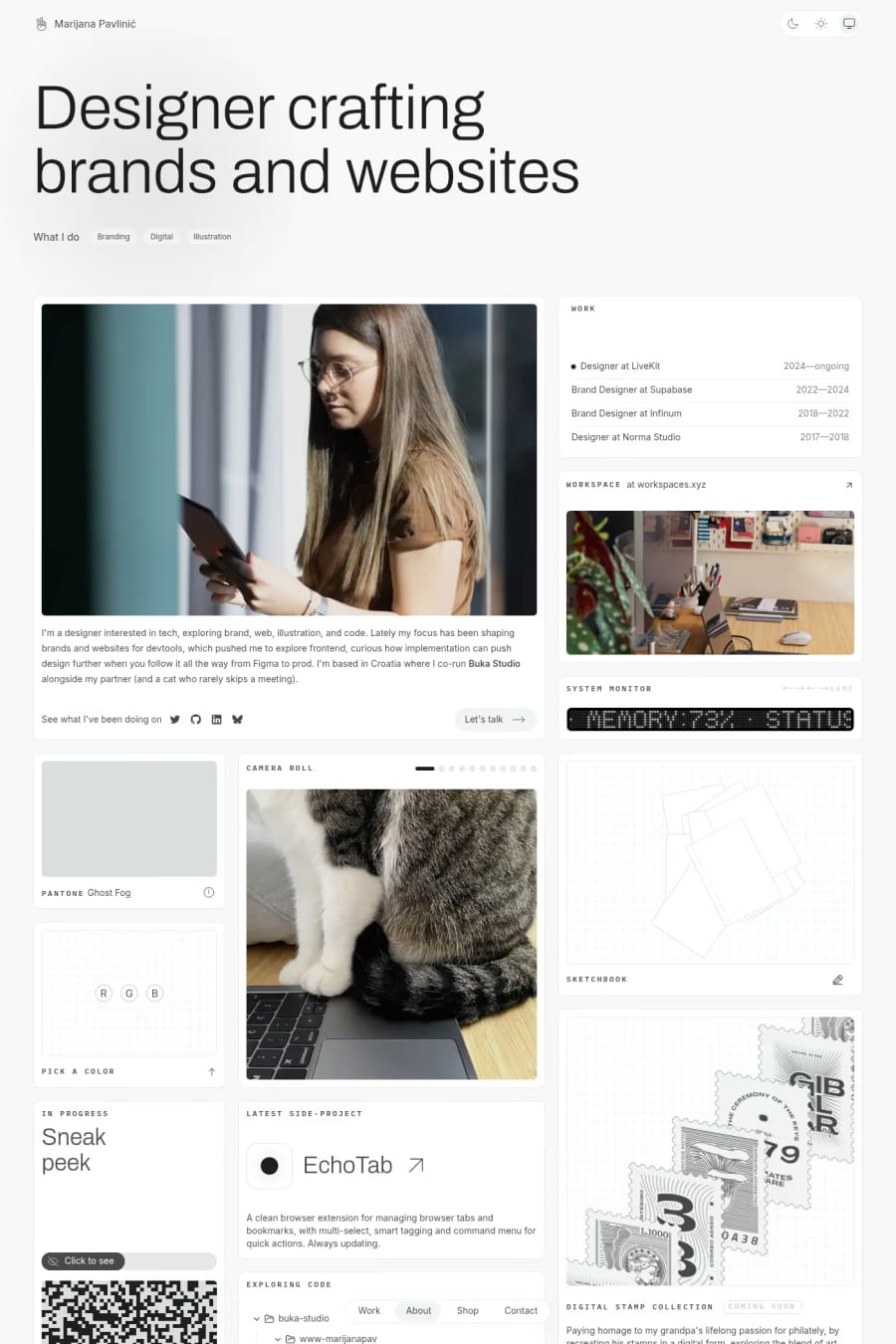 Marijana Pavlinić — portfolio website screenshot