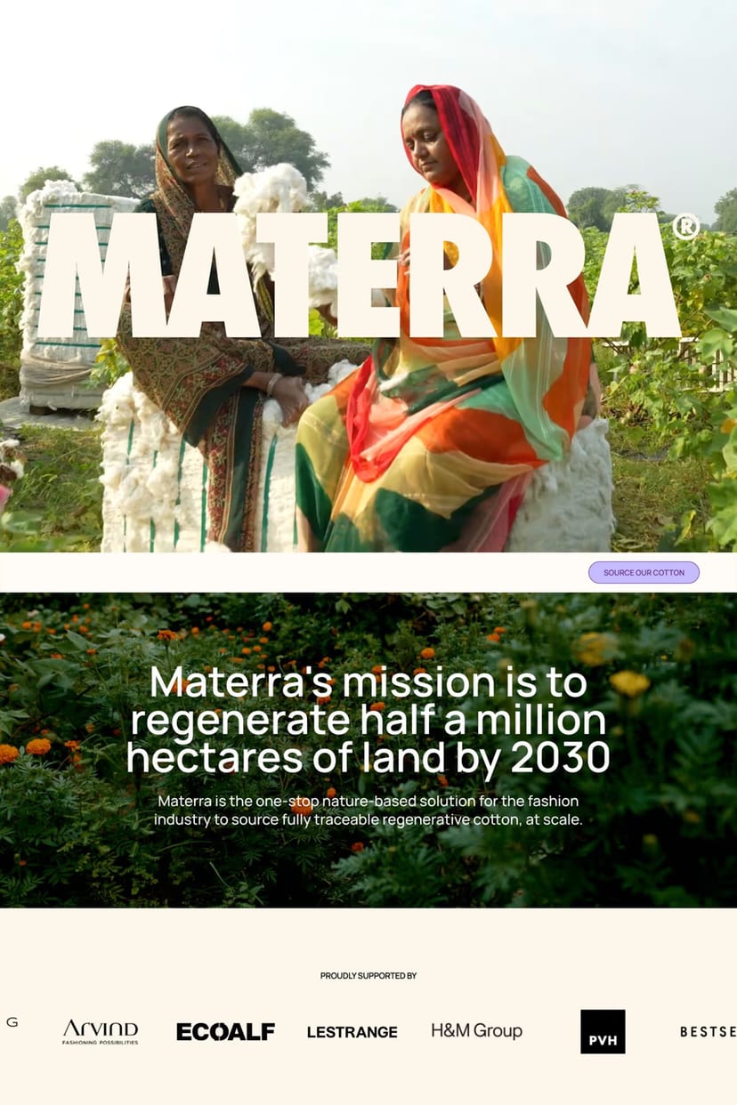 Materra — screenshot of a landing page