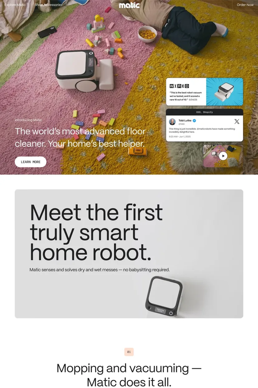 Matic — screenshot of an online shop