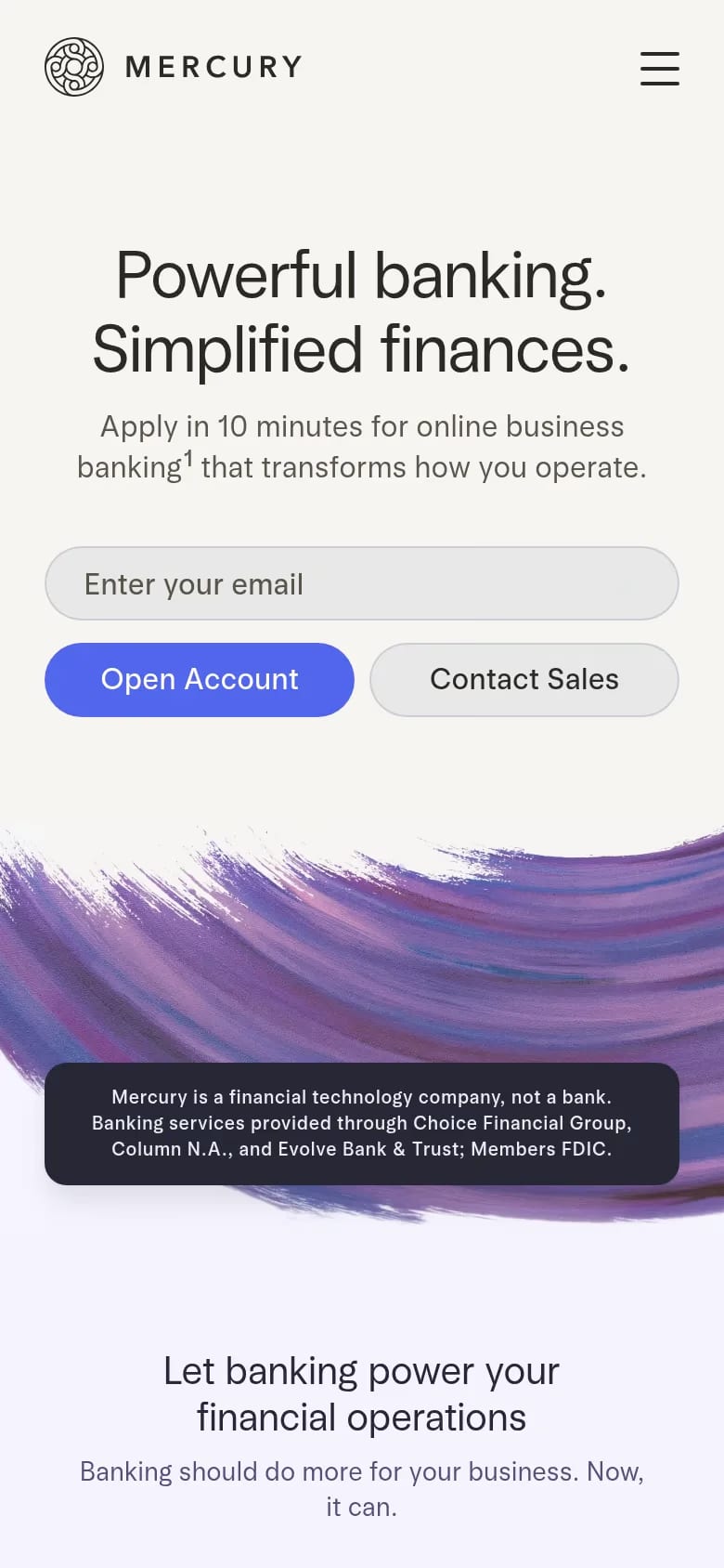 Mercury mobile screenshot