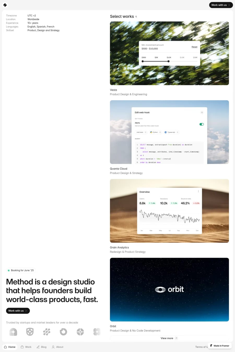 Method — agency website template screenshot