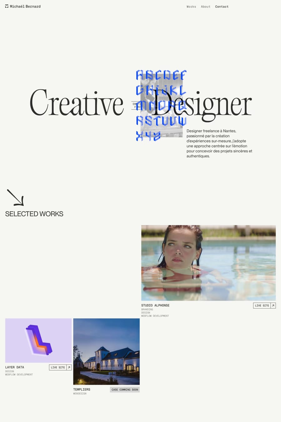 Michaël Bernard — portfolio website screenshot