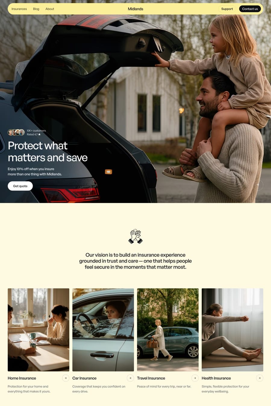 Midlands — landing website template screenshot