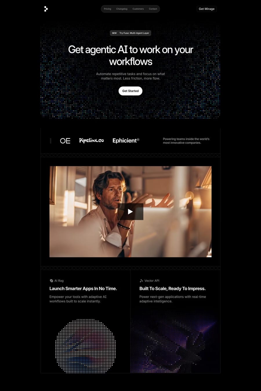 Mirage — landing website template screenshot