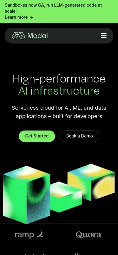 Modal mobile screenshot