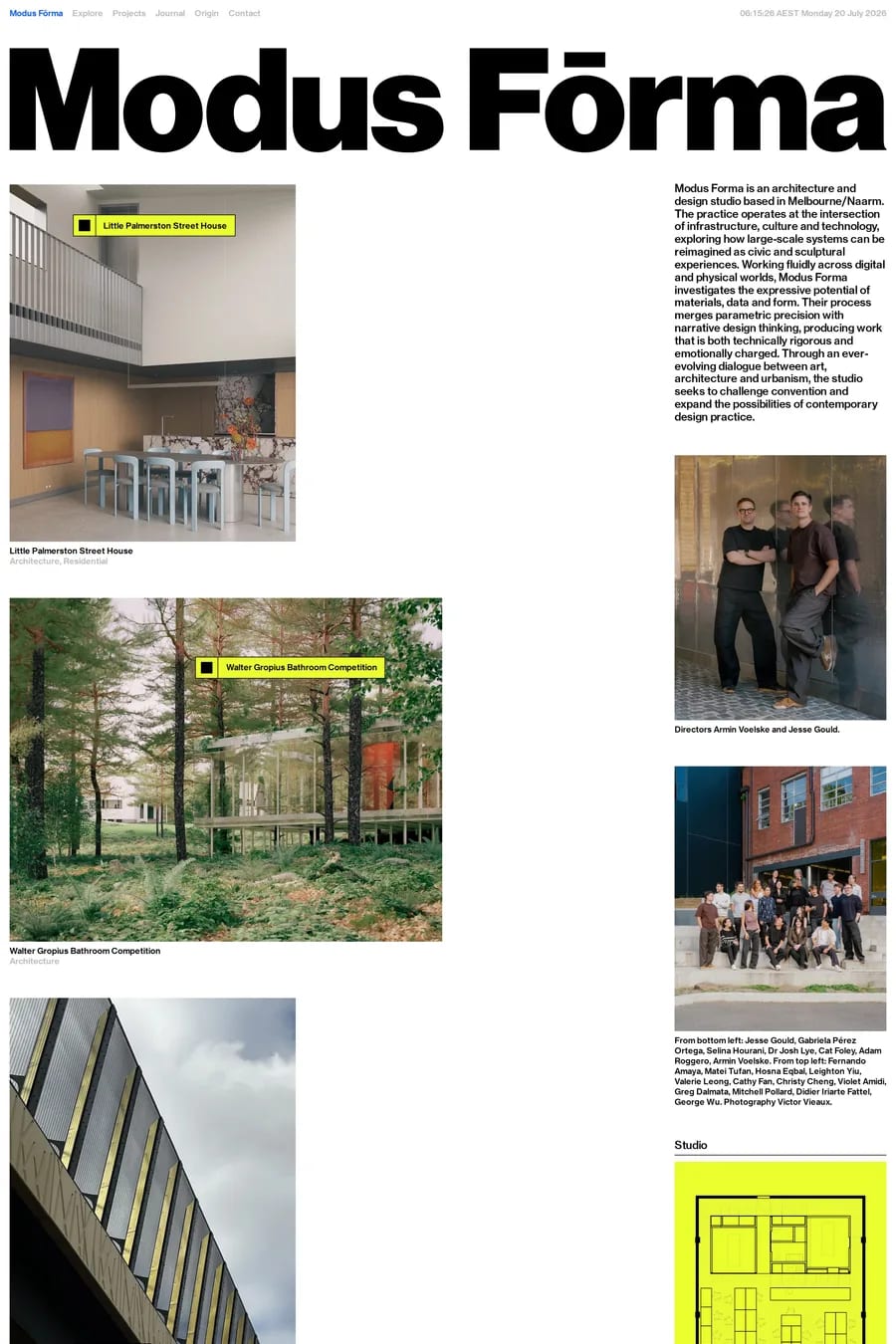 Modus Fōrma — agency website screenshot