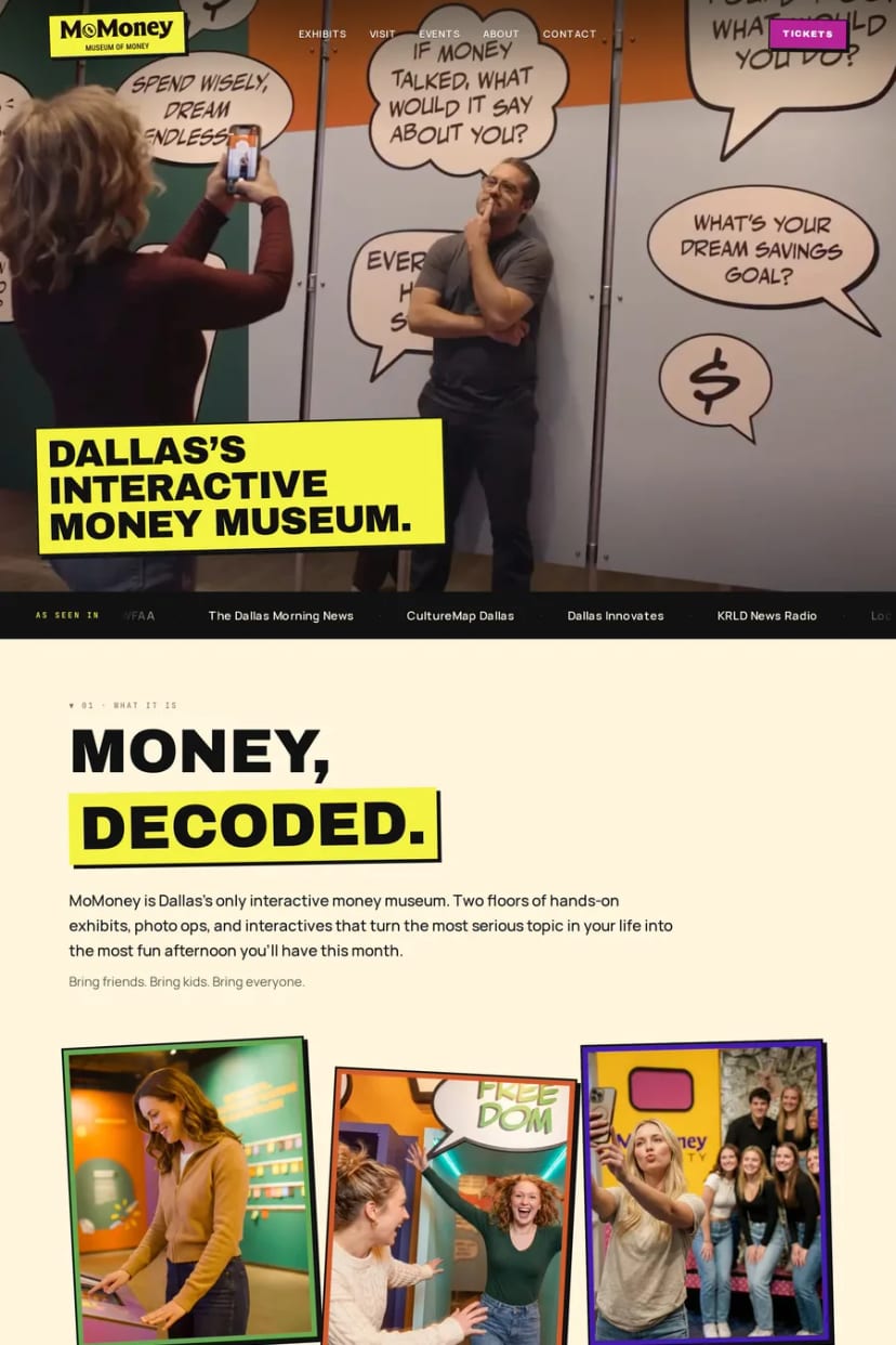 MoMoney — screenshot of a landing page