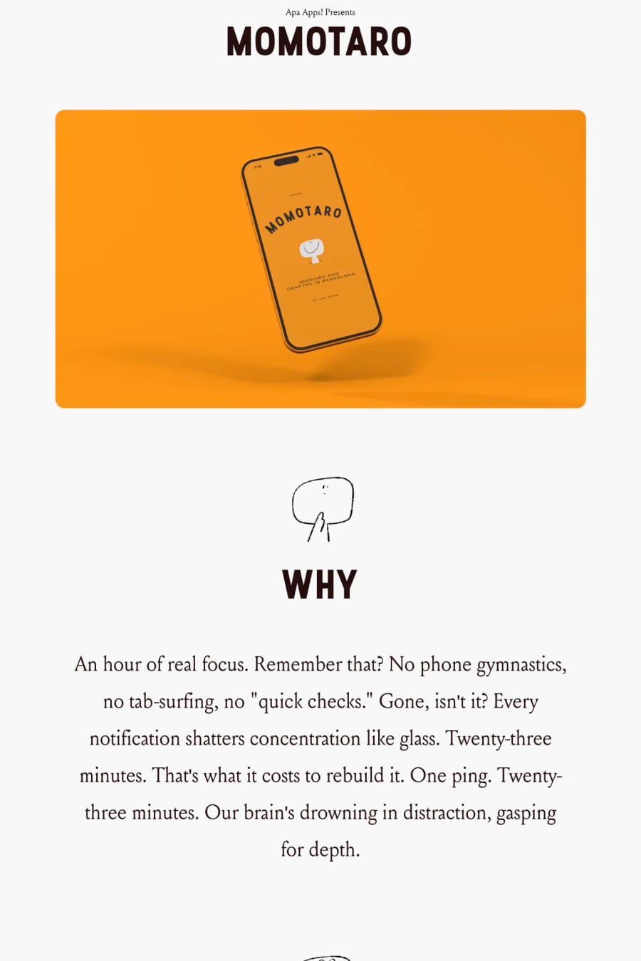 Momotaro — landing website screenshot