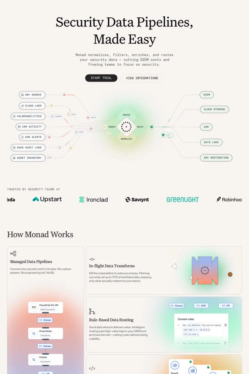 Monad — screenshot of a landing page
