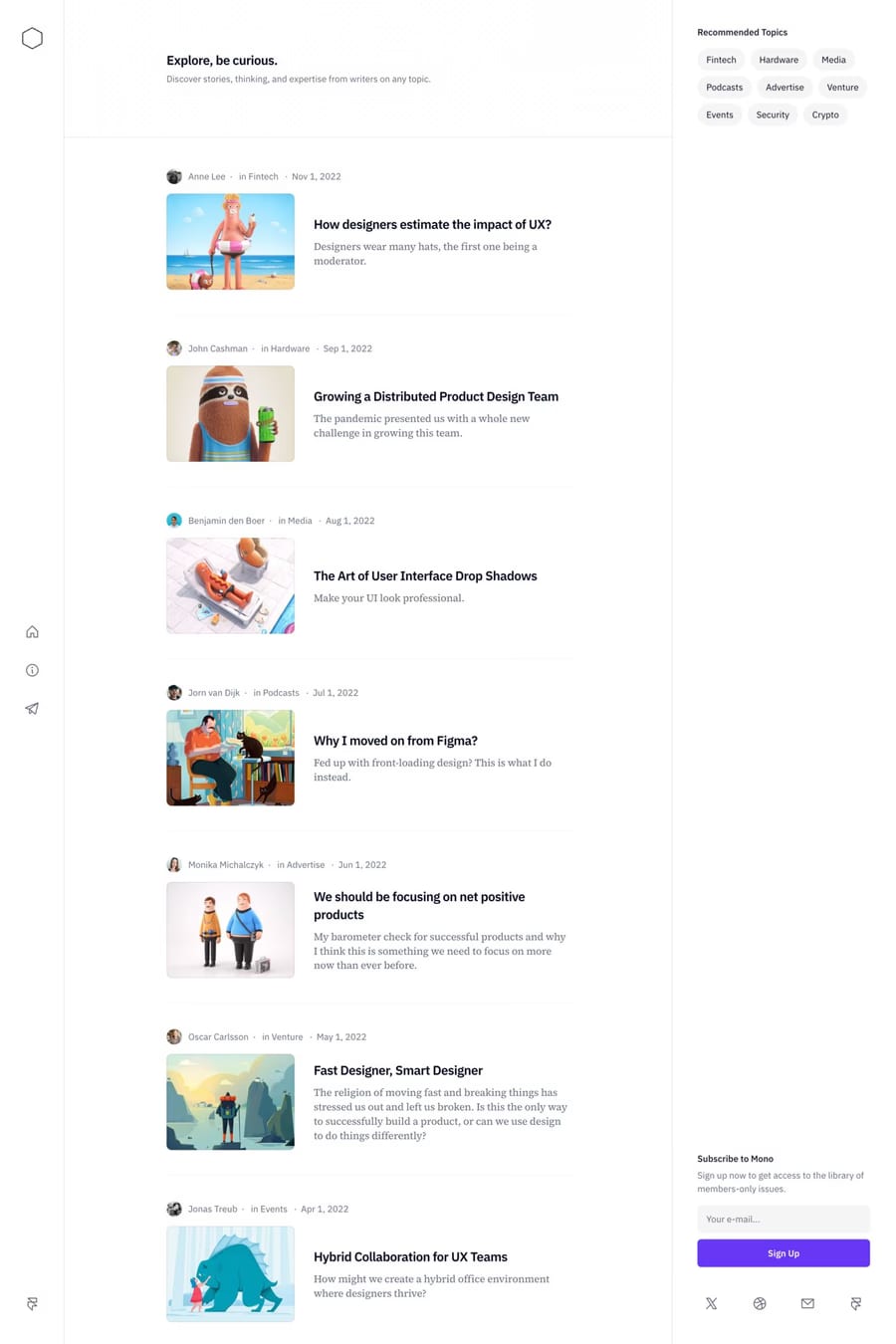 Mono — blog website template screenshot