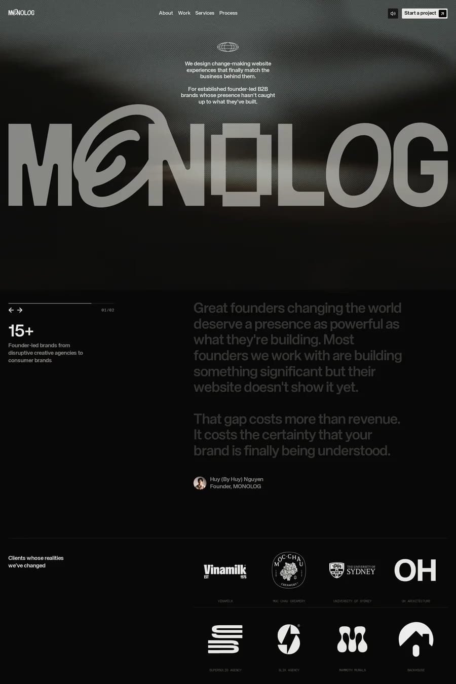 MONOLOG — agency website screenshot