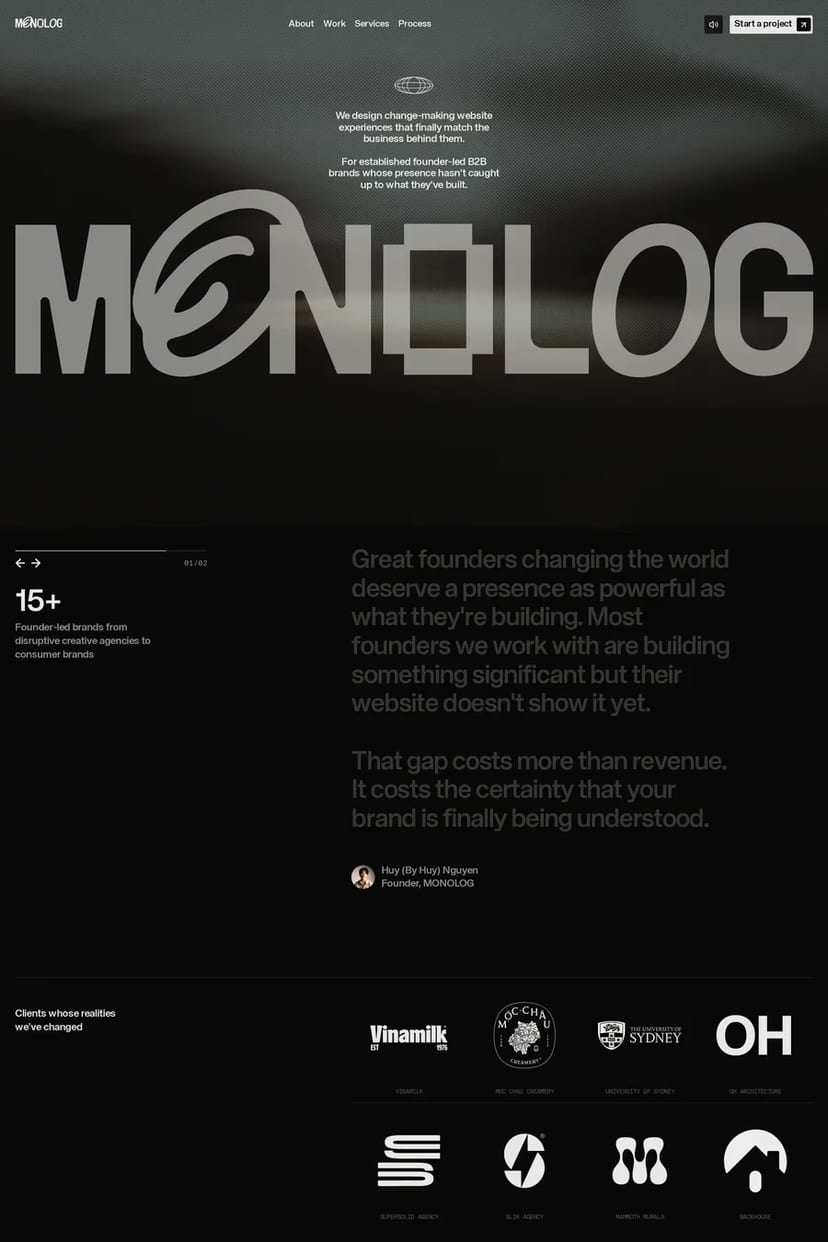 MONOLOG — screenshot of an agency site