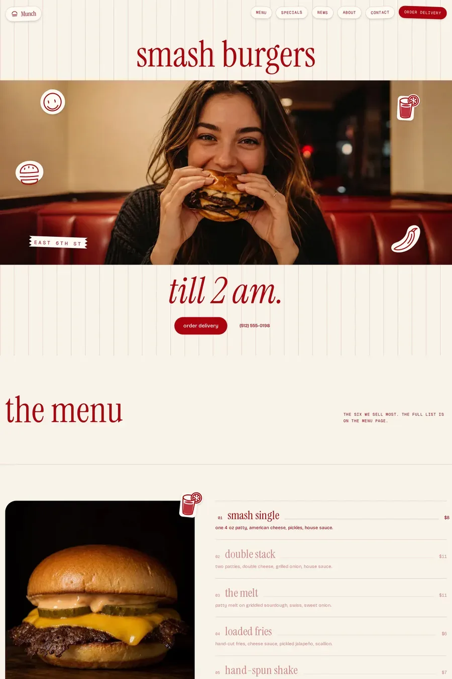 Munch — screenshot of a website template