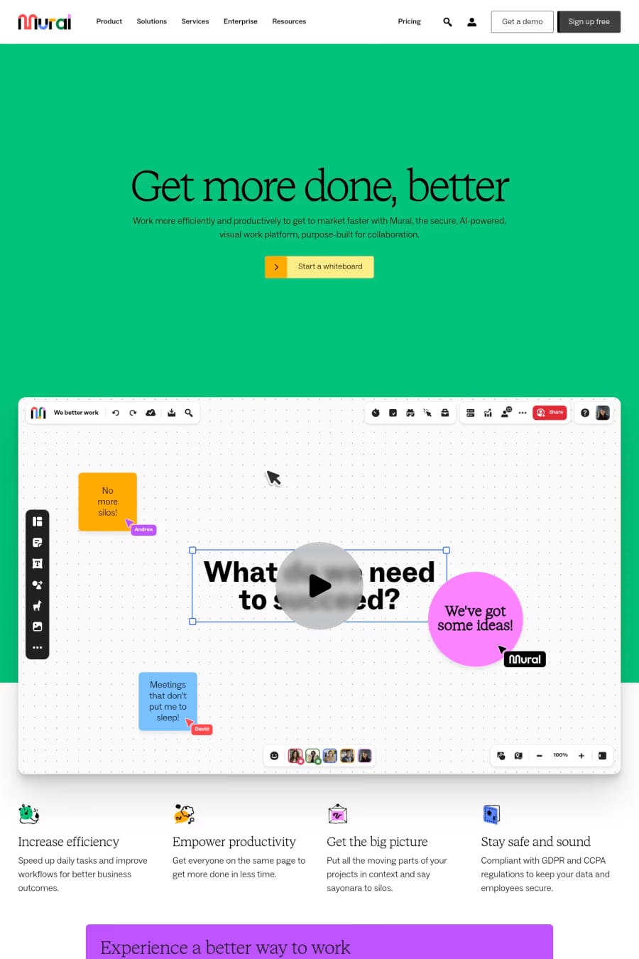 Mural — landing website screenshot