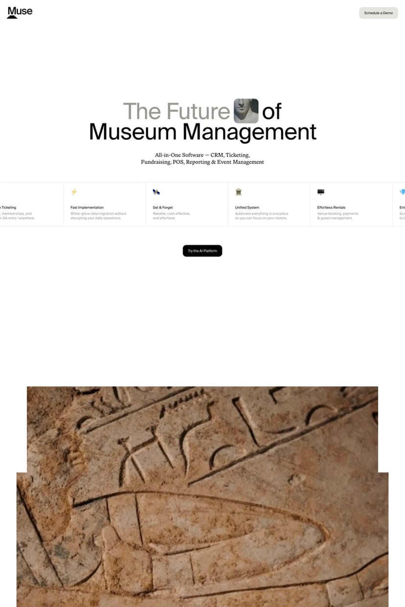 Muse — screenshot of a landing page