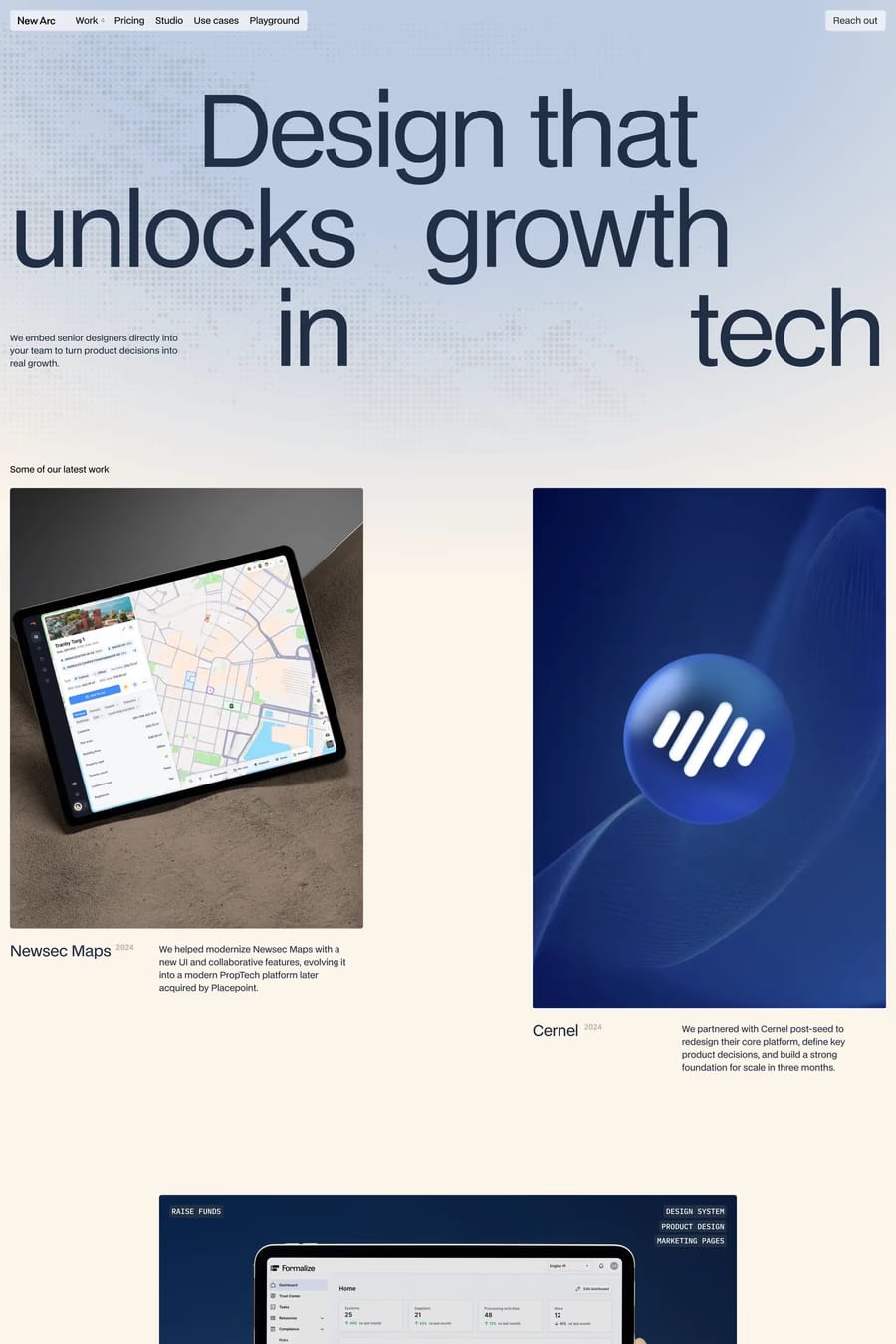 New Arc — agency website screenshot