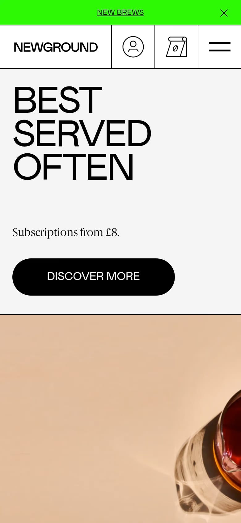New Ground Coffee mobile screenshot
