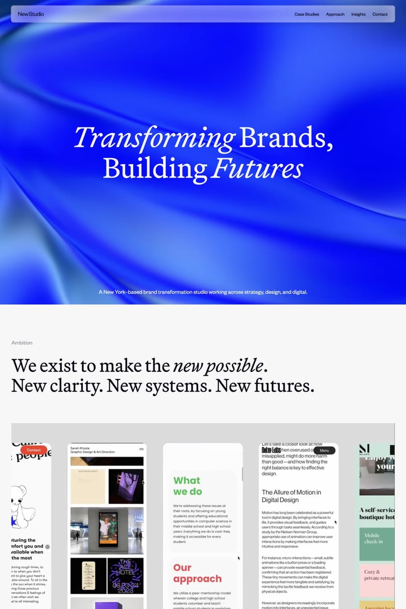 New Studio — screenshot of an agency site