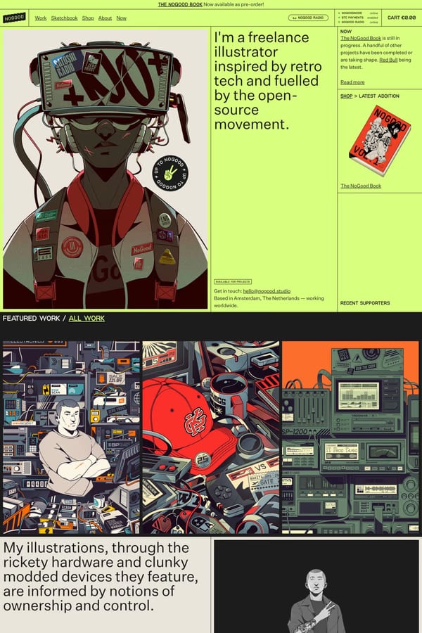 NoGood — portfolio website screenshot