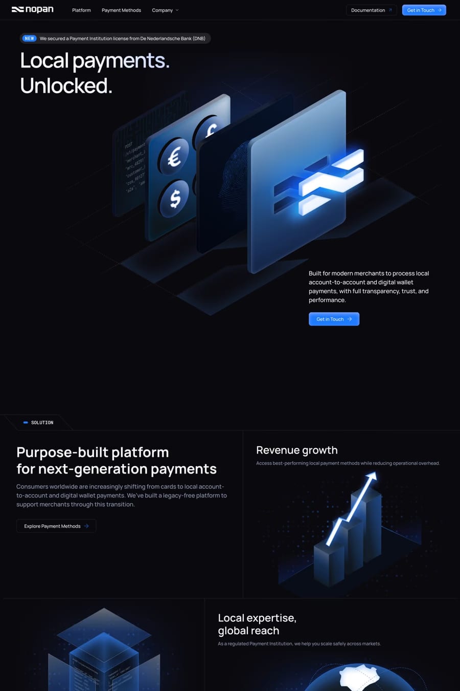 Nopan — landing website screenshot