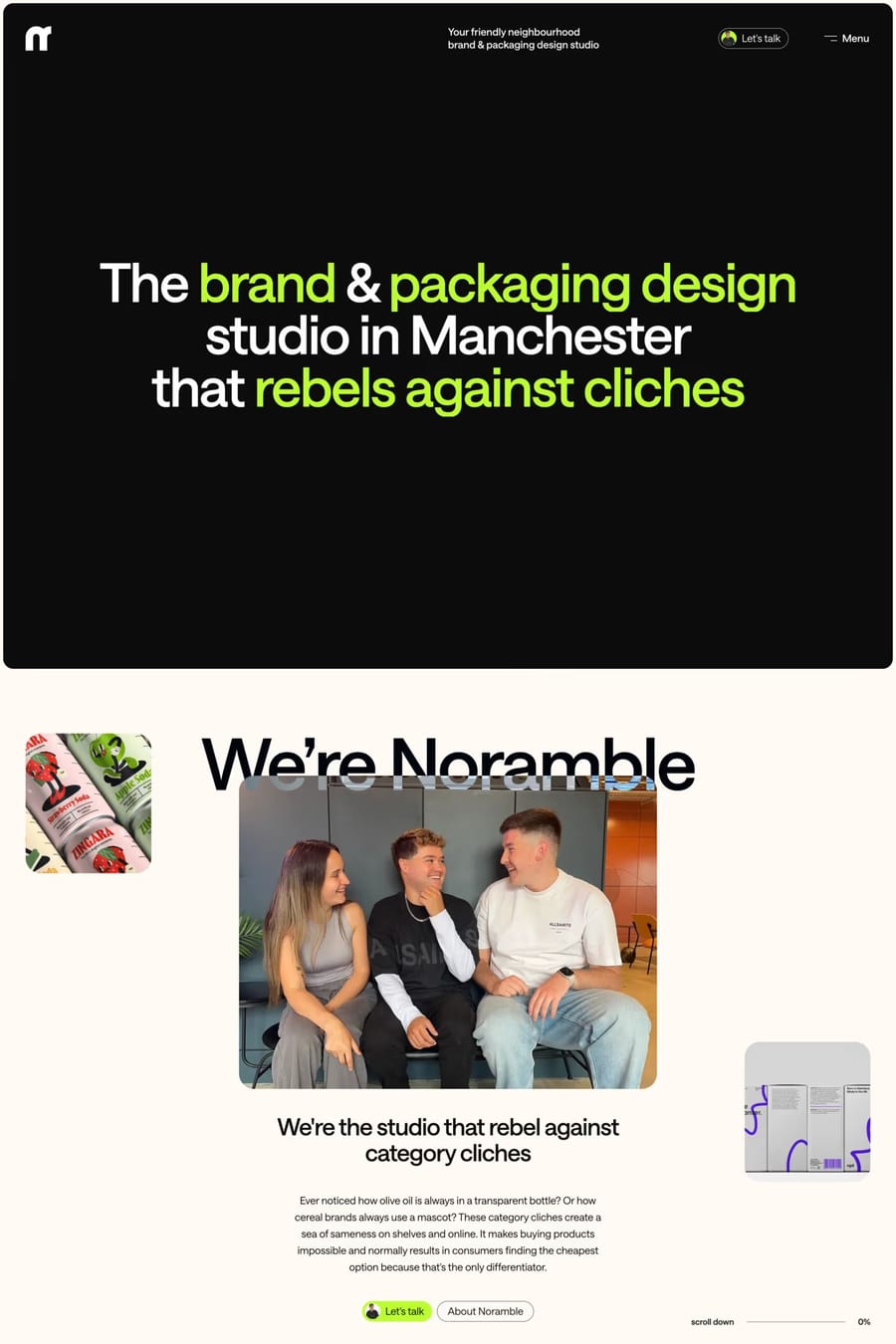 Noramble — agency website screenshot