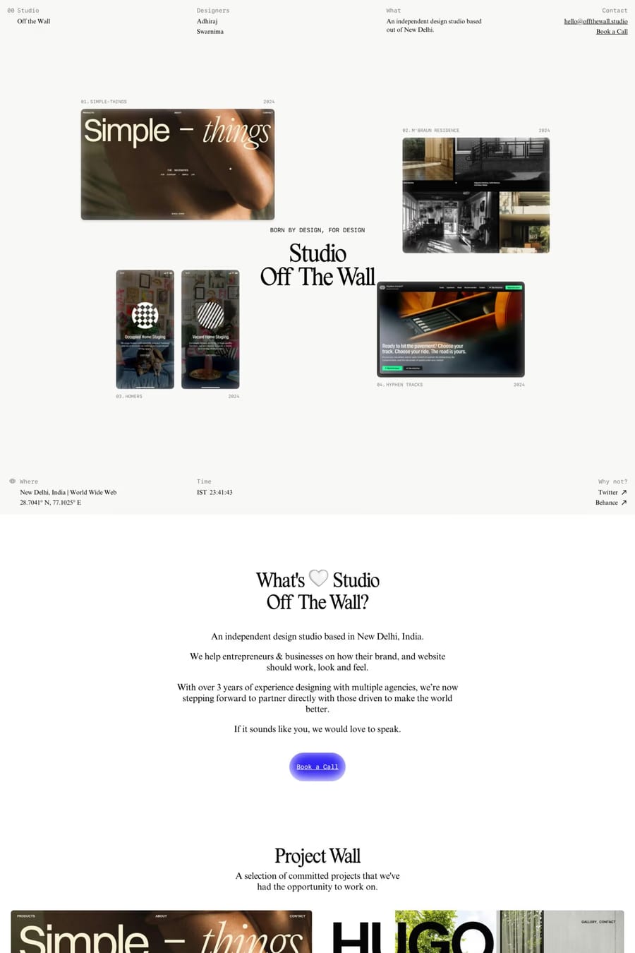 Off The Wall — agency website screenshot