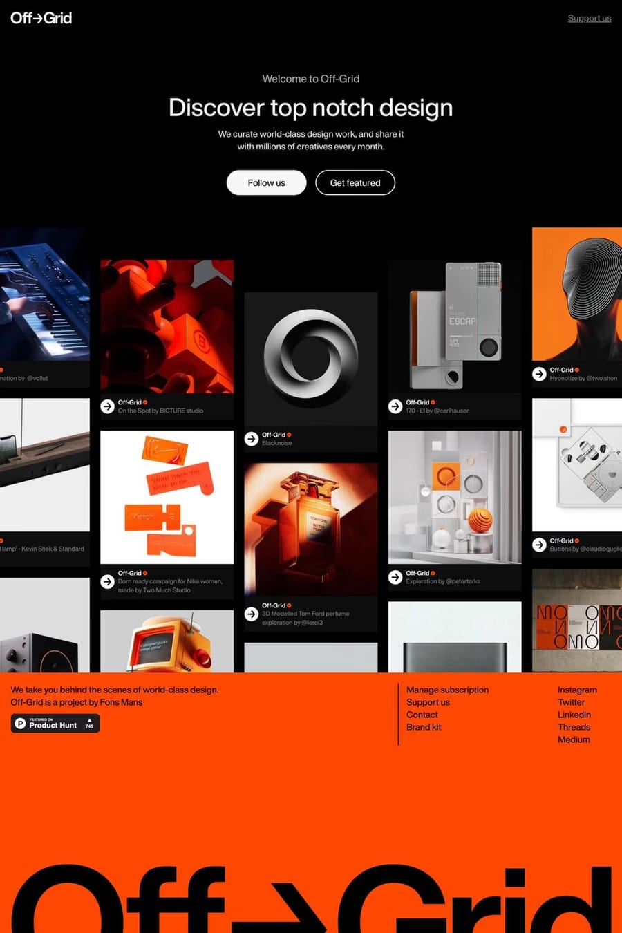 Offgrid — landing website screenshot