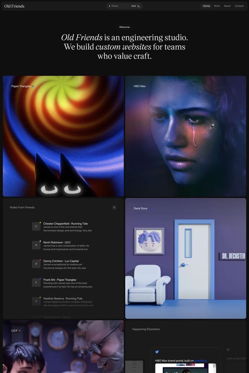 Old Friends — screenshot of an agency site