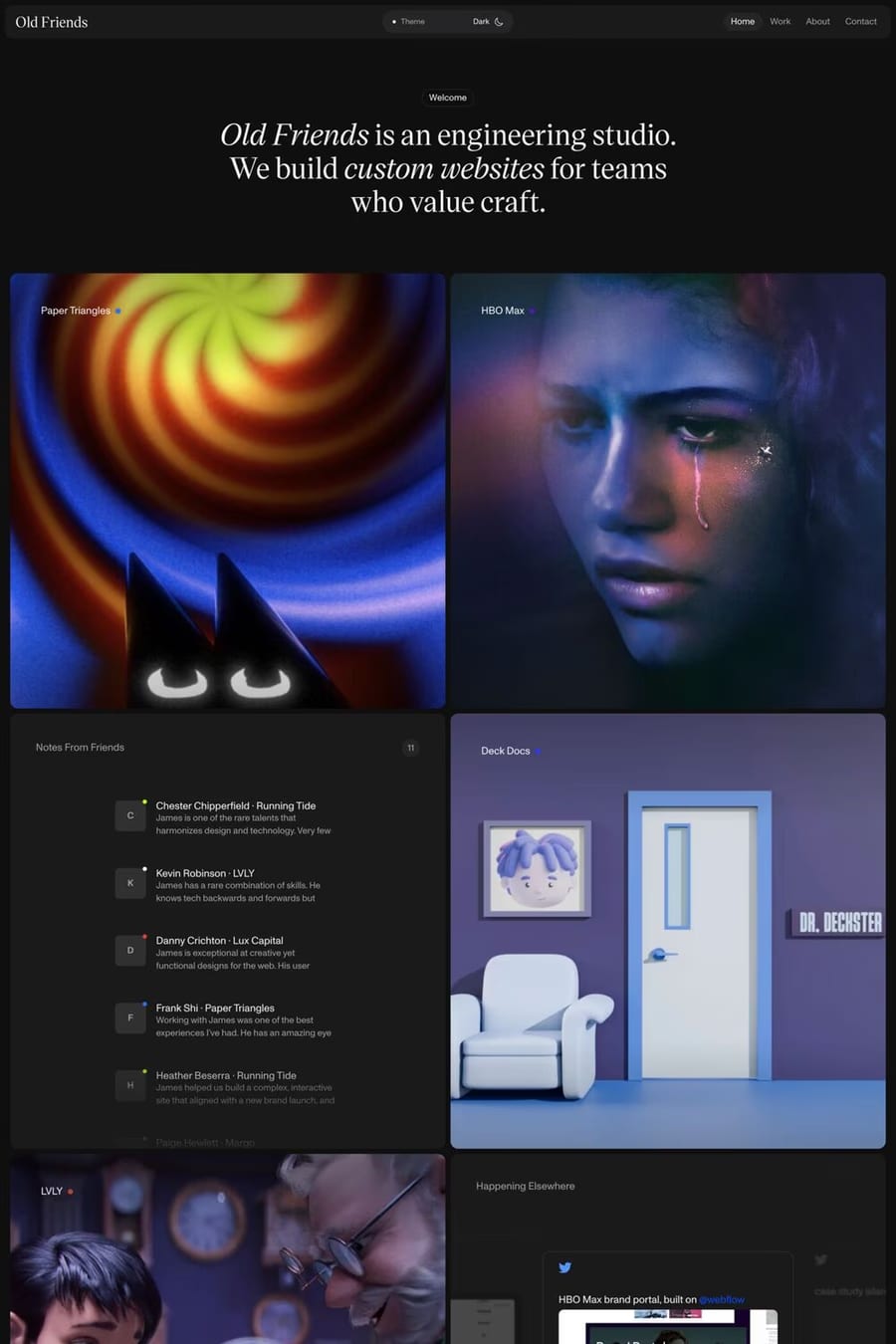 Old Friends — agency website screenshot