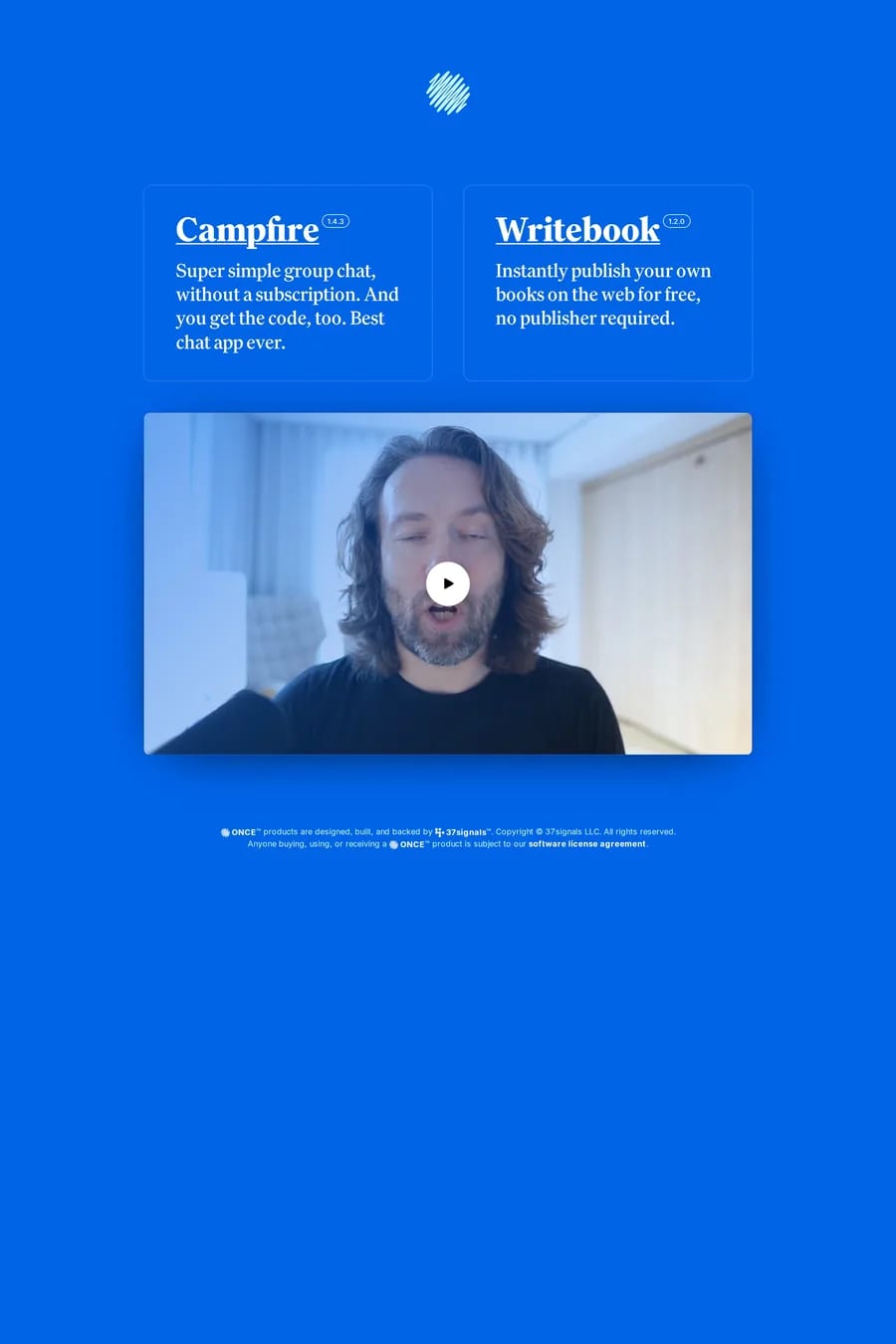 ONCE — landing website screenshot